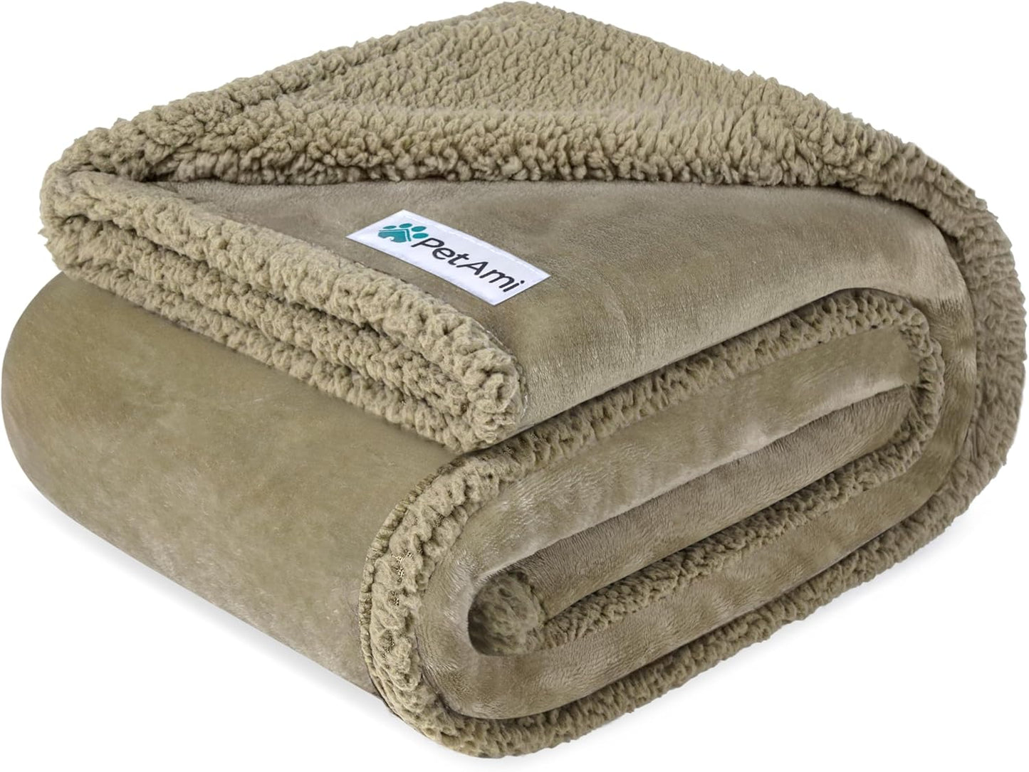 Waterproof Dog Blanket for Bed, Couch, Sofa | Waterproof Dog Bed Cover for Large Dogs, Puppies | Sherpa Fleece Pet Blanket Furniture Protector | Reversible Microfiber