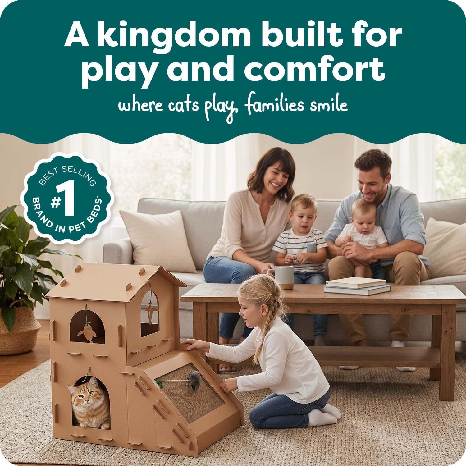 Cat Scratchers with Catnip - Tiger Tough Multi-Level Cat House Scratcher Playgrounds, Classic Reversible Scratching Board, Interactive Busy Box Toy Scratcher, and More